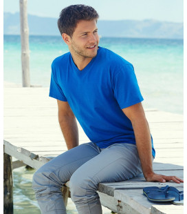 Мужская футболка с V-образным вырезом Fruit of the Loom Super ValueWeight V-Neck T