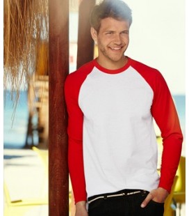 Мужская футболка с длинным рукавом Fruit of the Loom ValueWeight Long Sleeve Baseball T